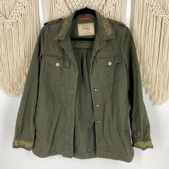 Zara Jackets & Blazers - Zara Embroidered Cargo Military Shirt Jacket